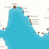 Karta s lokacijama plaža